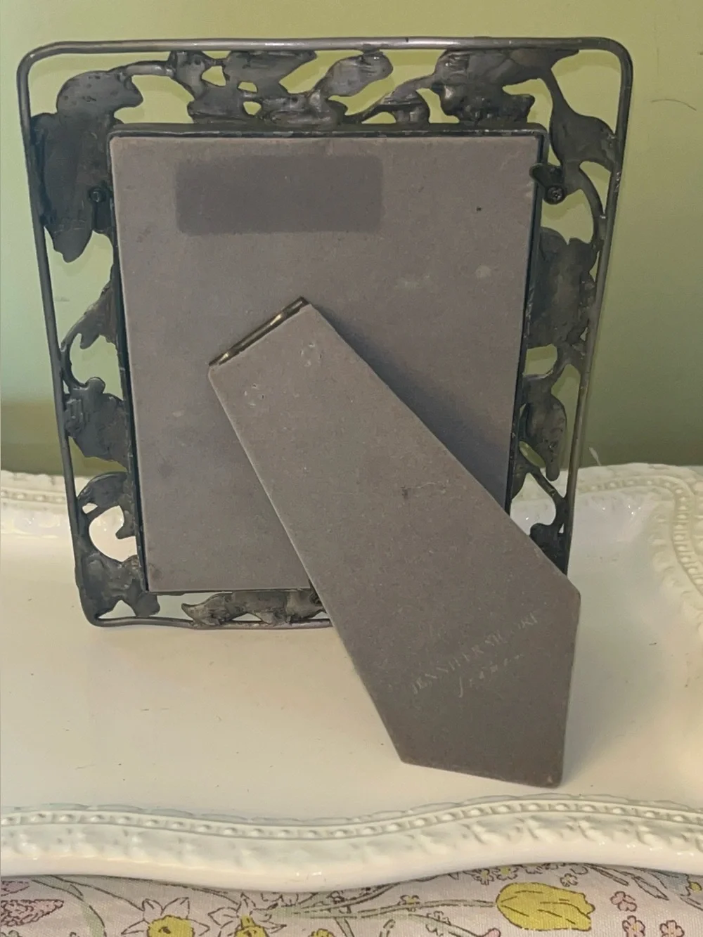Jennifer Moore Silver Floral Rose Metal Picture Frame